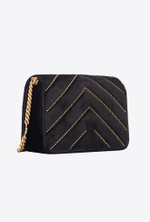 CLASSIC LOVE BAG CLICK IN VELVET WITH STUDS - black