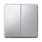 Выключатель кнопочный двухклавишный Systeme Electric ArtGallery Алюминий GAL000317