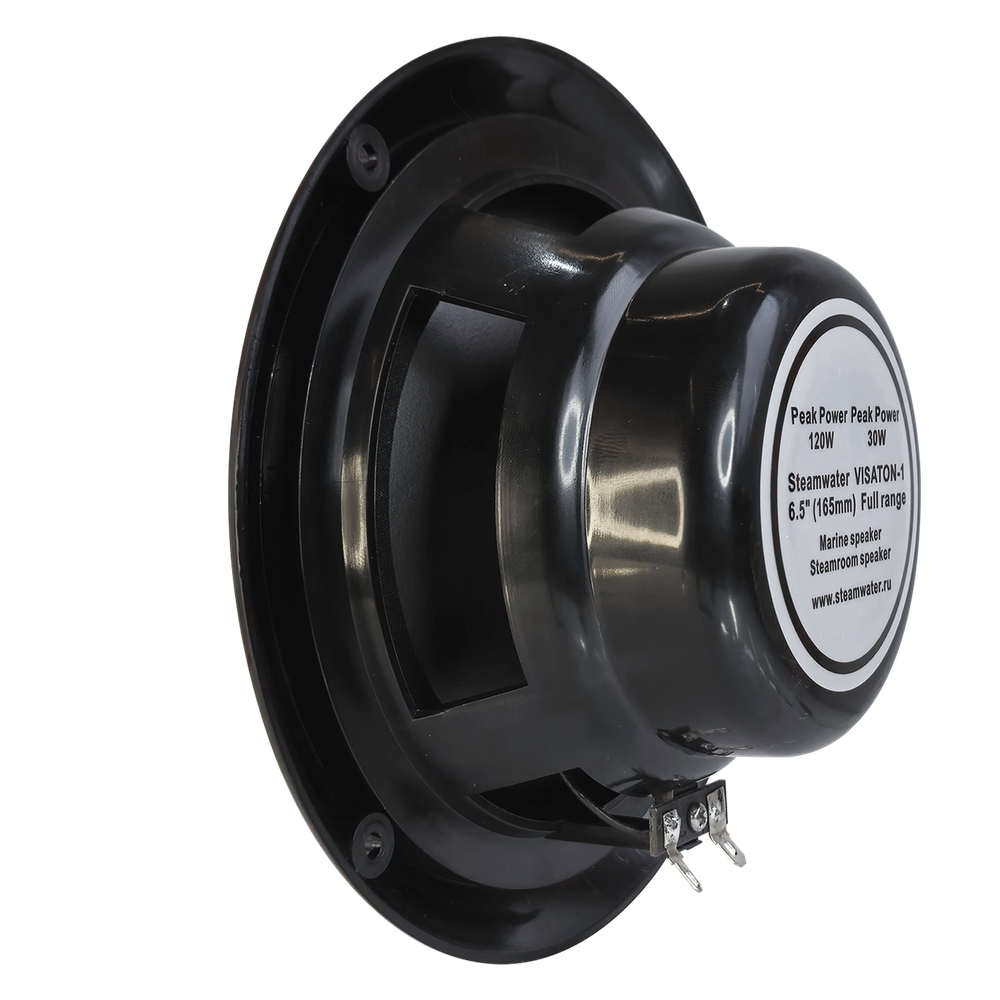 Комплект влагостойкой акустической системы для бани, сауны и хамама SENSOR Black VISATON 2