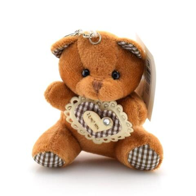Игрушка брелок Медведь с сердцем, 10 см, микс