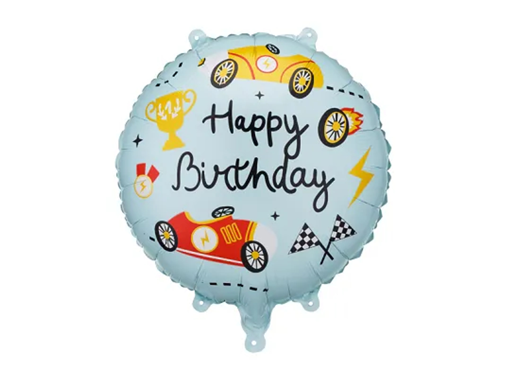 Шар "С Днем Рождения" [Happy Birthday] "Гонки" (35 см)