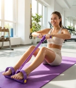 Эспандер универсальный с упорами для ног «Fitness» 45*25 см (нагрузка 18 кг), фиолетовый
