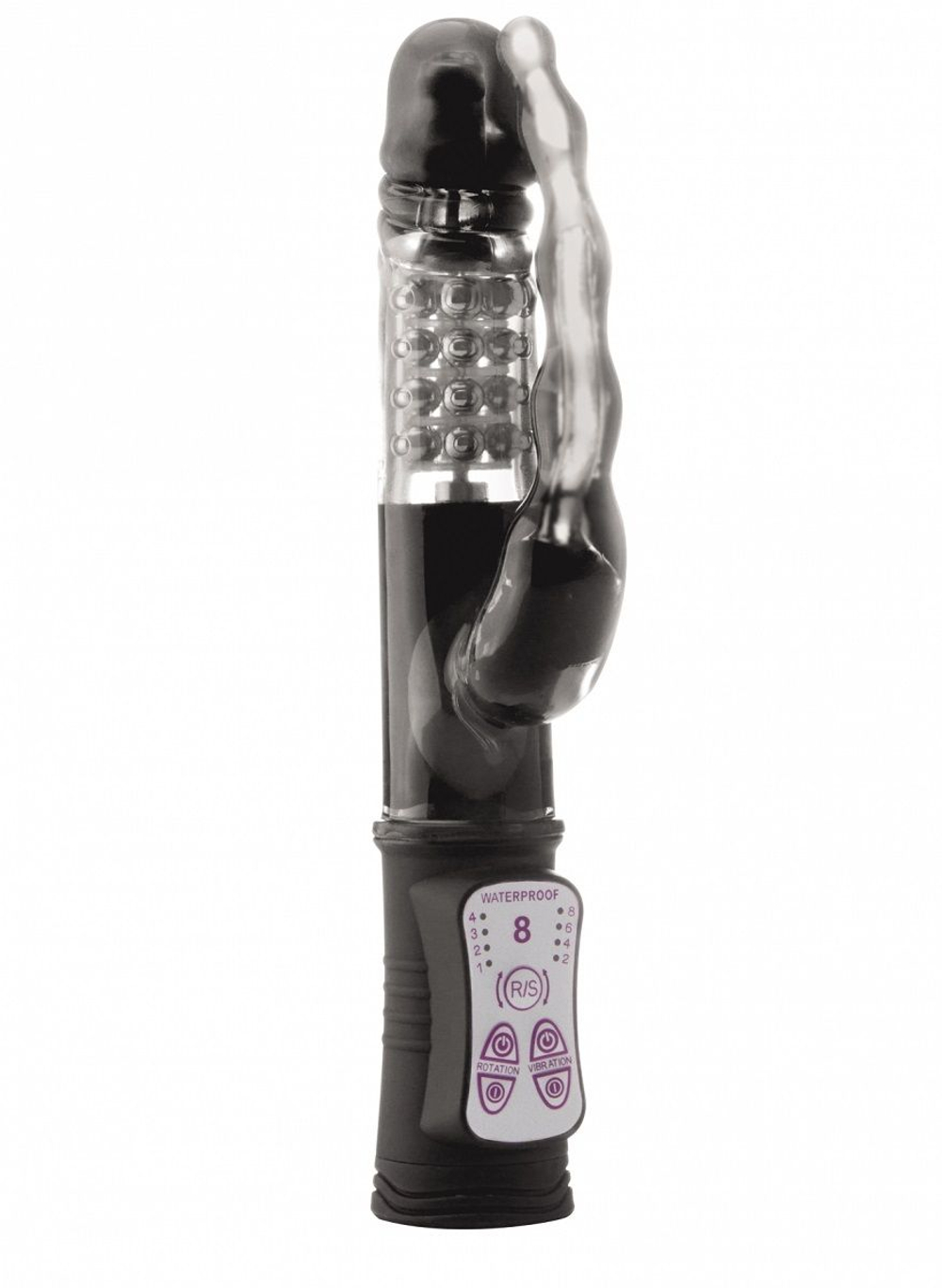 Чёрный анально-вагинальный вибратор Vibro Bead - 22,6 см. (Цвет: черный)