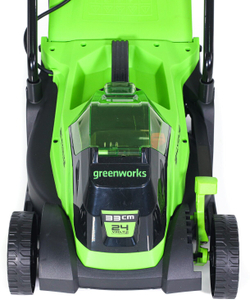 Аккумуляторная газонокосилка Greenworks GD24LM33 ,24В, 33 см , без АКБ и ЗУ (2516107)
