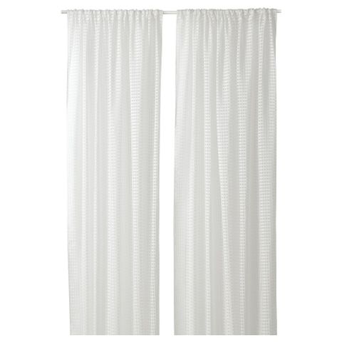 Комплект штор IKEA SANDDADRA (САНДДАДРА), Белый с рисунком, 145x250 см, 2 шт