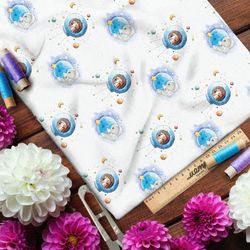 Ткань шифон космонавты и собаки
