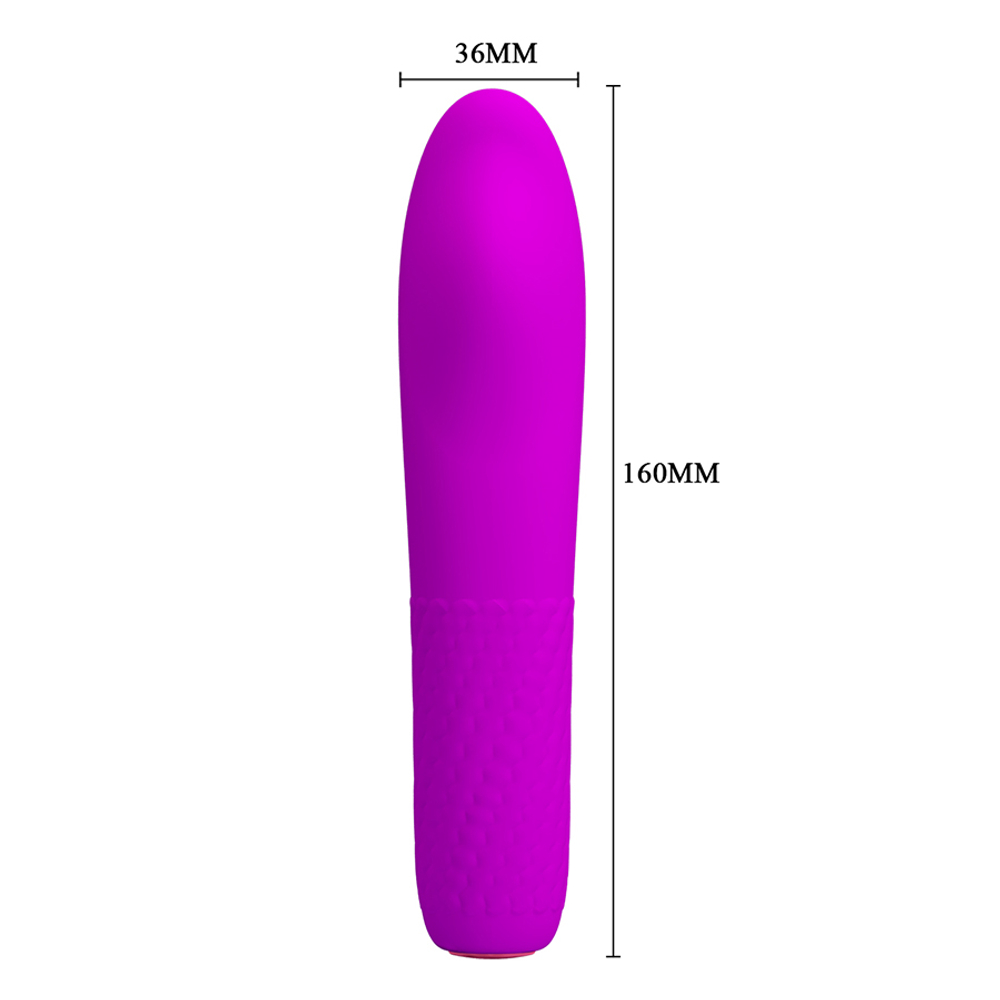 Лиловый вибратор-ротатор 16см Pretty Love Classic Silicone Rechargeable Rotating Vibrator Burke BI-014584X