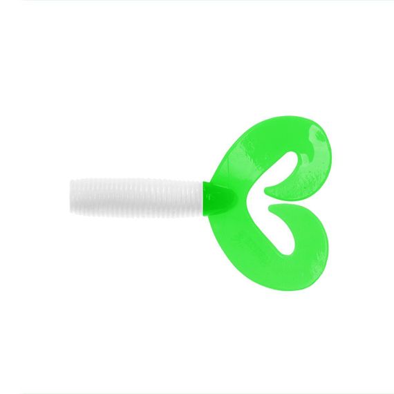 Твистер Helios Credo Double Tail 3,54"/9 см White &amp; Green 5шт. (HS-28-016)