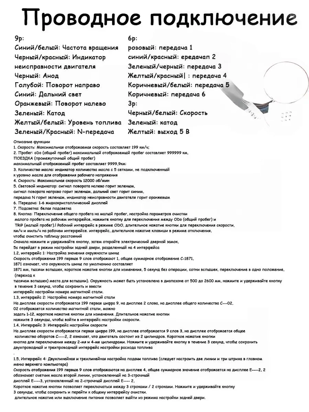 P-t Bt K+ Rt Et Cпидометр приборная панель для мотоцикла, питбайка (черный)