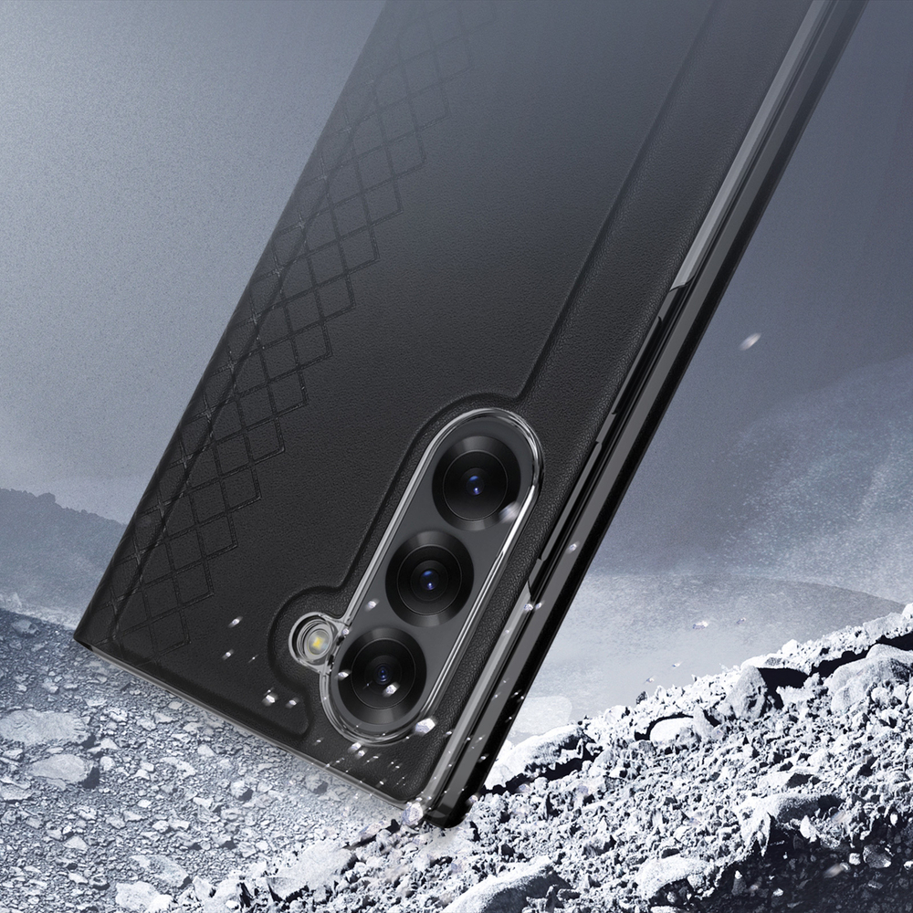 Чехол черного цвета с премиальной искусственной кожи от Dux Ducis для Samsung Galaxy Z Fold 6, серия Bril Series Case