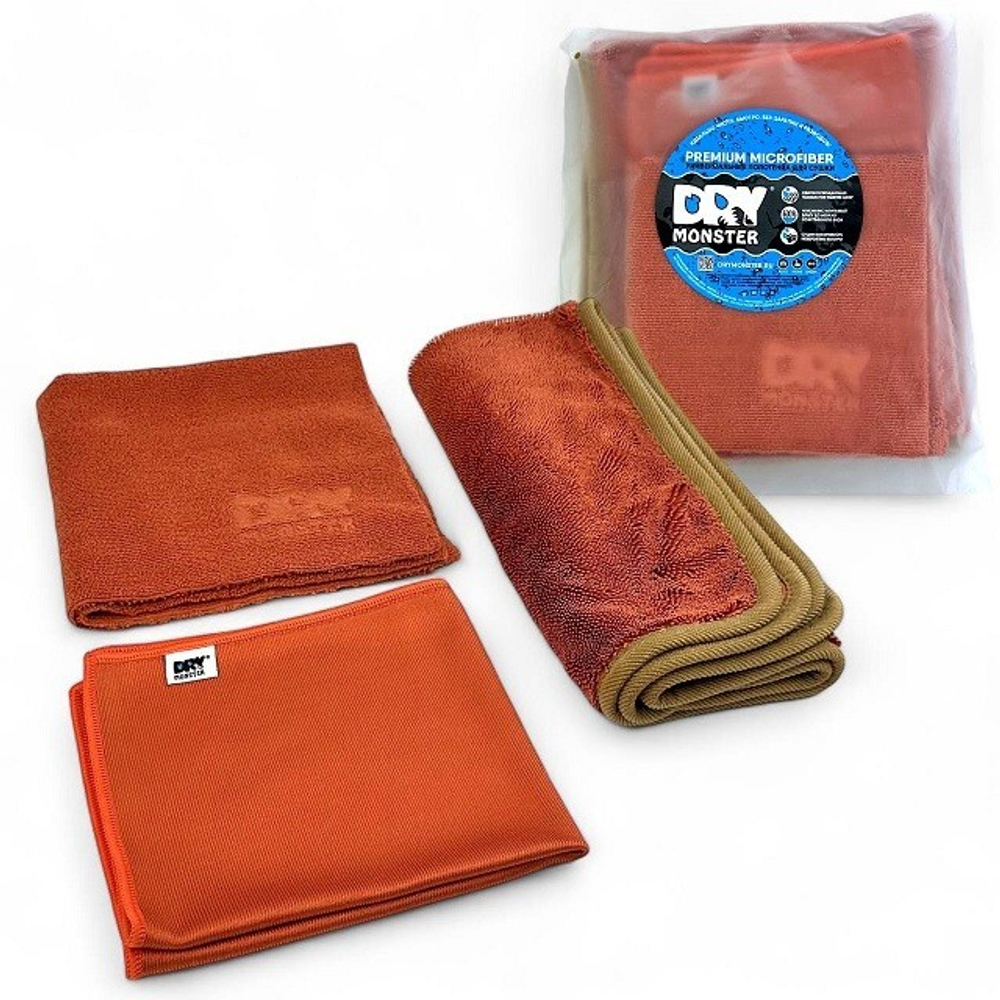 Dry Monster Комплект микрофибр 3в1 (коралловый)