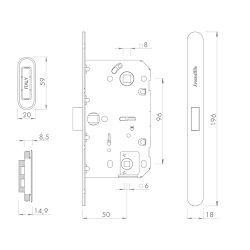 Магнитная защелка ARMADILLO WC GRAVITY.PRO G01.196.50.96 AC медь /60703/