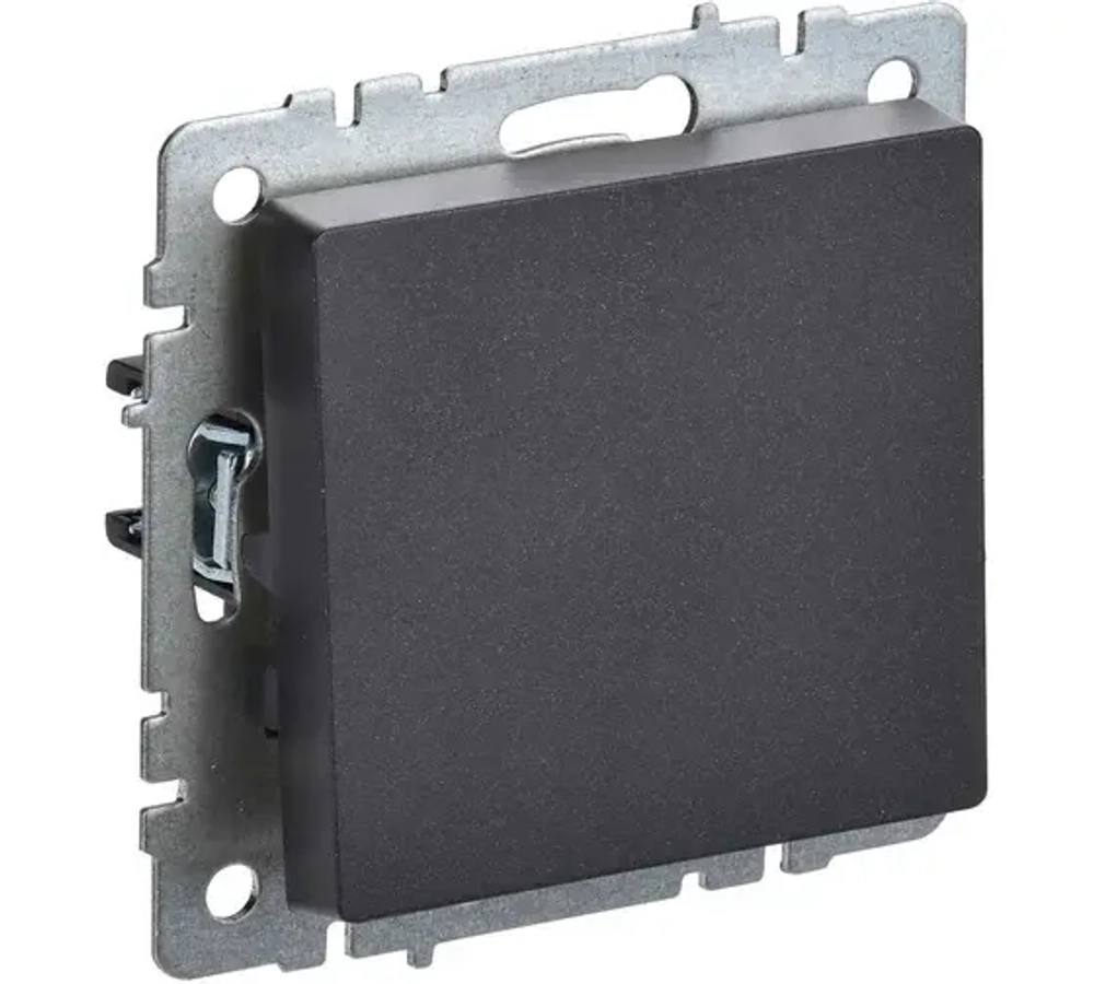 IEK BRITE Выключатель 1- клавишный 10А ВС10-1-0-БрЧ черный