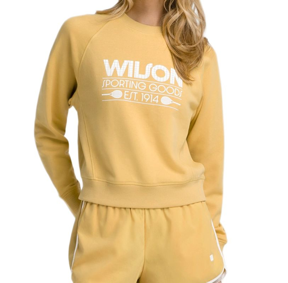 Женская теннисная толстовка Wilson Sideline Crew - golden