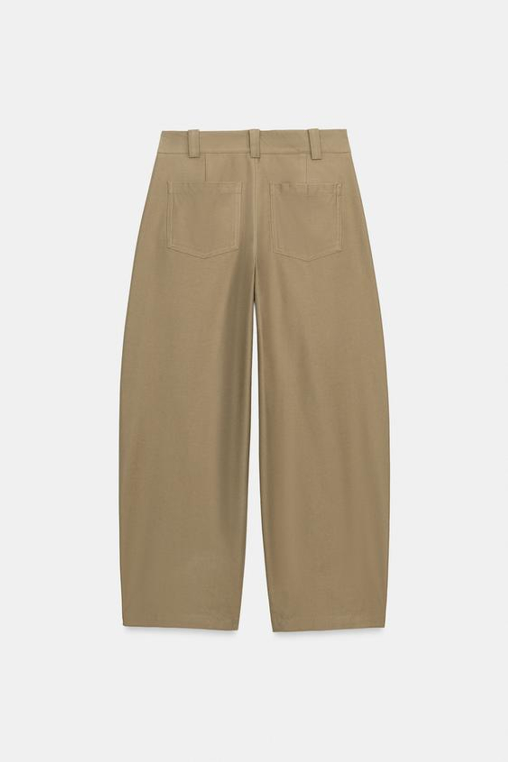 ZARA БРЮКИ БАРРЕЛЬ, МЯГКИЙ КАШТАНОВЫЙ