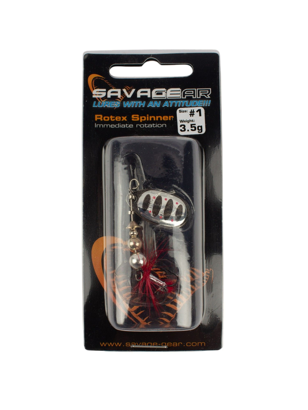 Блесна вращающаяся Savage Gear Rotex Spinner №1 цвет 01 вес 3,5 г для ловли окуня, голавля, язя, жереха и щуки