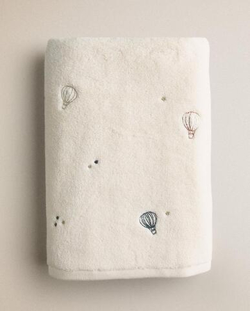ZARA HOME ДЕТСКОЕ ПОЛОТЕНЦЕ "ВОЗДУШНЫЕ ШАРЫ", СВЕТЛО-БЕЖЕВЫЙ