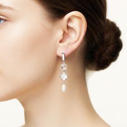 Серьги из перламутра и горного хрусталя