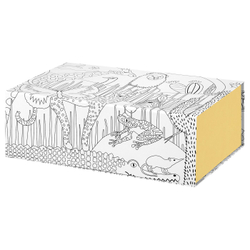 IKEA SANDLÖPARE  (ИКЕА САНДЛЁПАРЕ)  -  Коробка - с рисунком/жёлтая 25x17x8.5 см