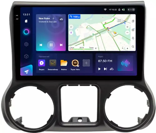 Магнитола для Jeep Wrangler 3 2010-2014 - Teyes CC3-2K монитор 10.36" 2K QLED на Android 10, Быстрая, CarPlay, 4G SIM-слот