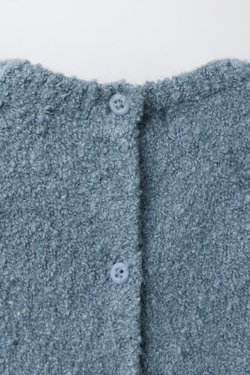 ZARA ТРИКОТАЖНЫЙ КОМБИНЕЗОН С НАШИВКОЙ «МЕДВЕДЬ», ВЫЦВЕТШИЙ СИНИЙ