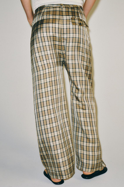 ZARA БРЮКИ В КЛЕТКУ — ZW COLLECTION, БЕЖЕВЫЙ/НЕЖНО-КОРИЧНЕВЫЙ