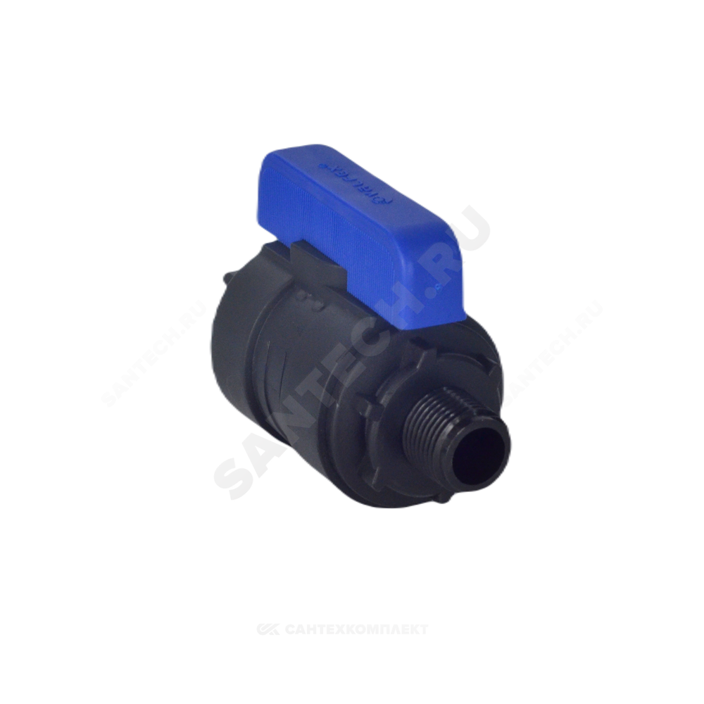 Кран шаровой компрессионный ПЭ Ду 20 3/4"x3/4" НР/ВР Ру16 VALFEX 1210012034034