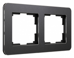 Рамка на 2 поста Werkel Platinum (черный алюминий) W0022608