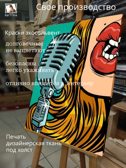 Картина Гламурное караоке модульная 50x70см 1шт.