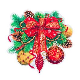 Украшение на скотче "Новогоднее" глиттер, новогодние игрушки, 25,4 х 25,4 см, 1 шт