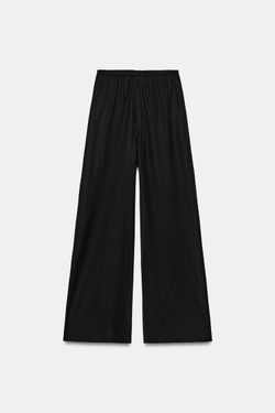 ZARA БРЮКИ ПРЯМОГО КРОЯ, ЧЕРНЫЙ