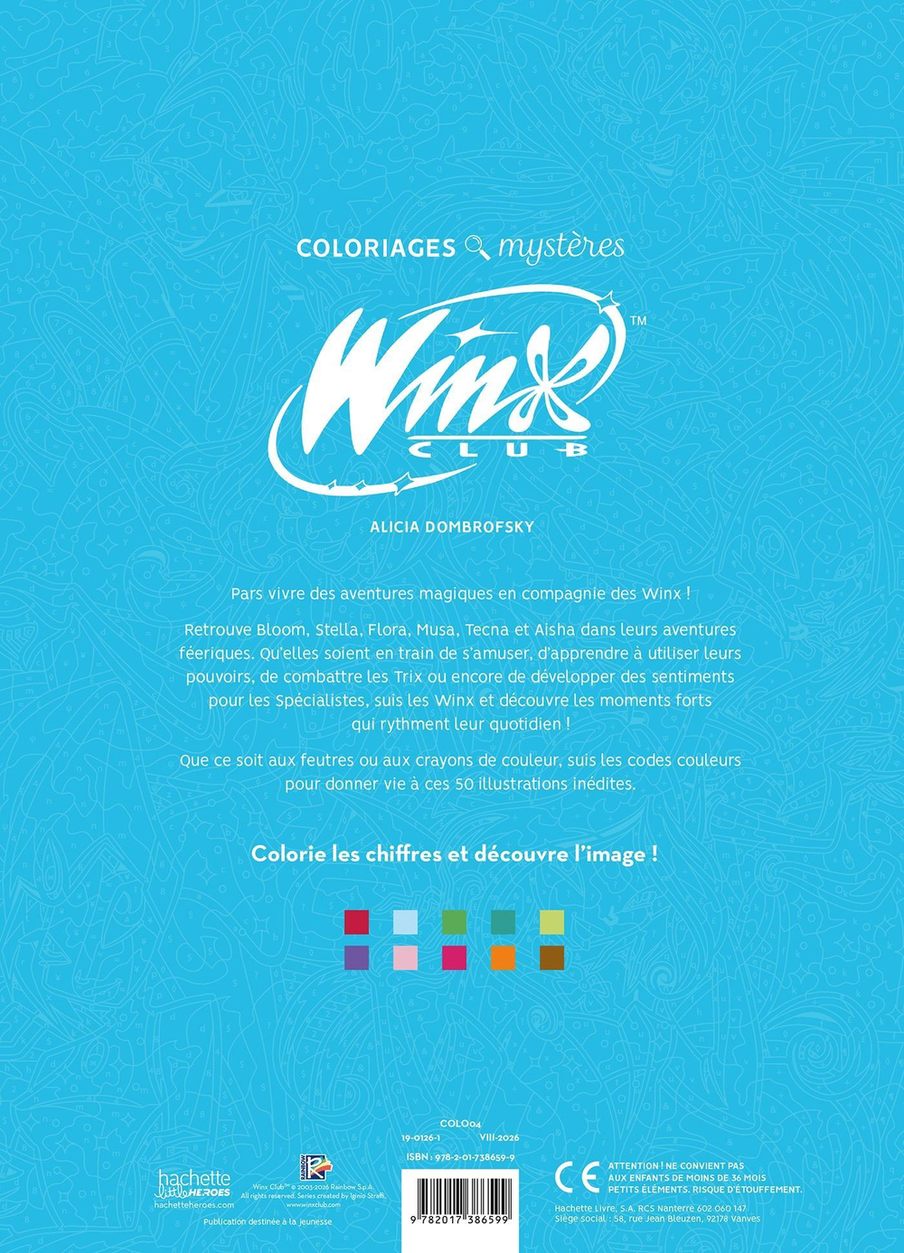 Раскраска по номерам Coloriages Mystères - Winx Club