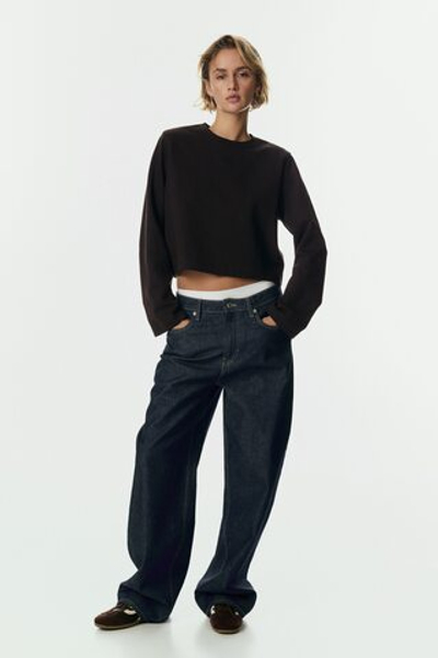 Короткий топ из интерлока - H&M