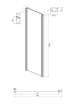 Душевое ограждение Ambassador Intense 110021103IX-100IX (140х100х200) прямоугольник,хром,стекло прозрачное,раздвижная,2 места