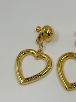 Клипсы с подвесками в виде сердец Moschino