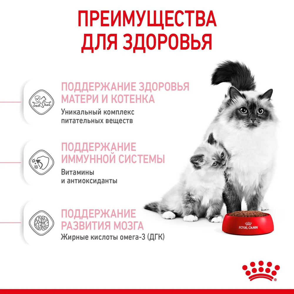 ROYAL CANIN Mother & Babycat Корм сухой для беременных и кормящих кошек; для котят от 1 до 4 месяцев и в период отъёма, 400 г