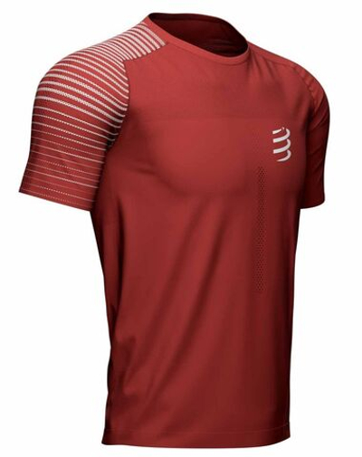 Мужская теннисная футболка Compressport Performance SS Tshirt - spoiled apple/dark cheddar