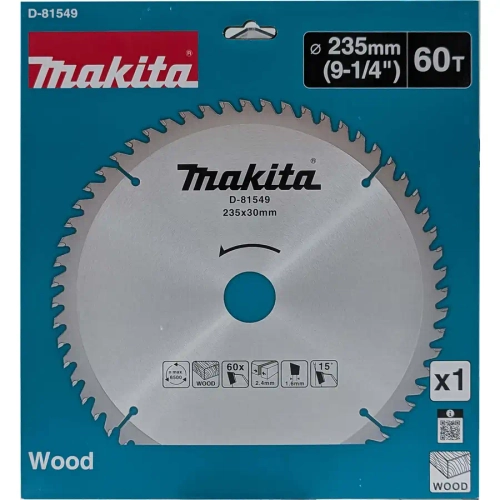 Пильный диск для дерева 235x30x2,5/1,6x60T Makita D-81549