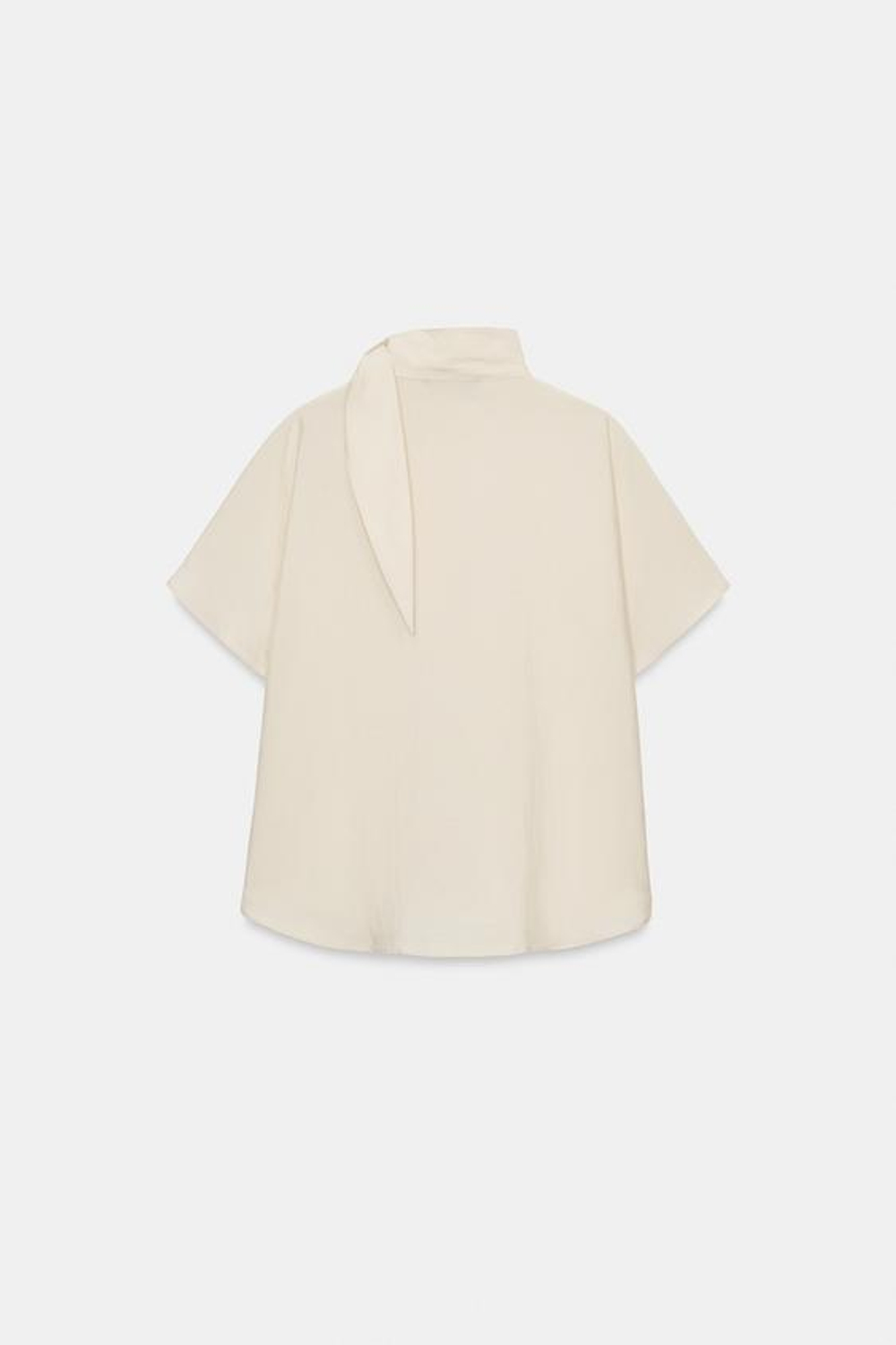 ZARA РУБАШКА С ЗАСТЕЖКОЙ-АЛАМАРОМ ZW COLLECTION, ЭКРЮ