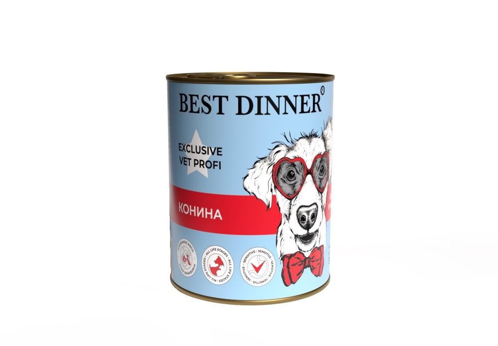 BEST DINNER Gastrointestinal Влажный корм для собак и щенков всех пород с кониной 0,34 кг