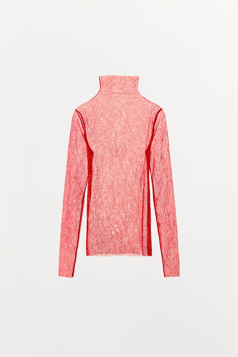 ЖАТАЯ ПОЛУПРОЗРАЧНАЯ ФУТБОЛКА — ZARA