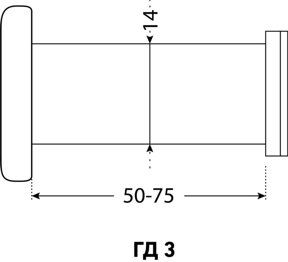 Глазок Аллюр ГД-3 d=14мм 50-75мм хром