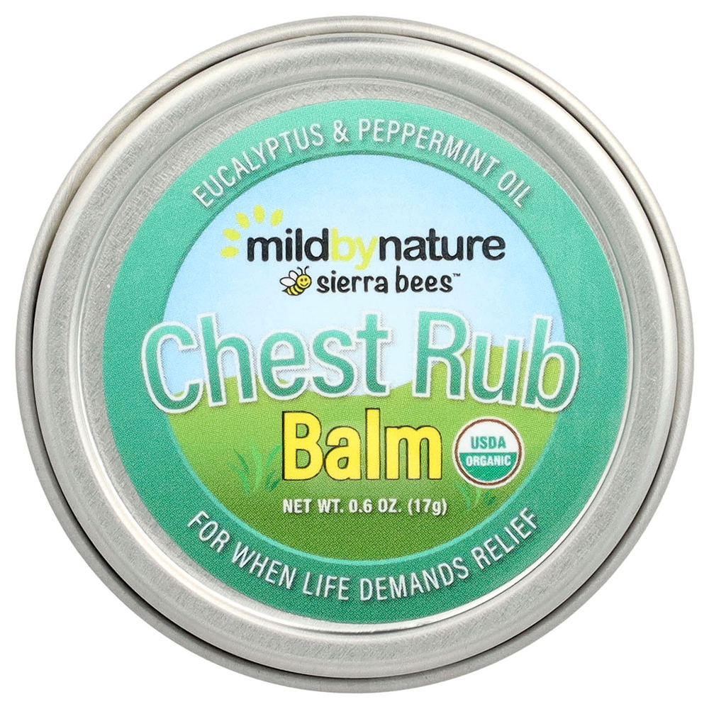 Mild By Nature, бальзам для растирания груди, эвкалипт и перечная мята, 17 г (0,6 унции)