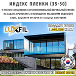 Пленка для окон атермальная IR7585 Blue керамика LUXFIL, рулон (размер 1,524x30м.)