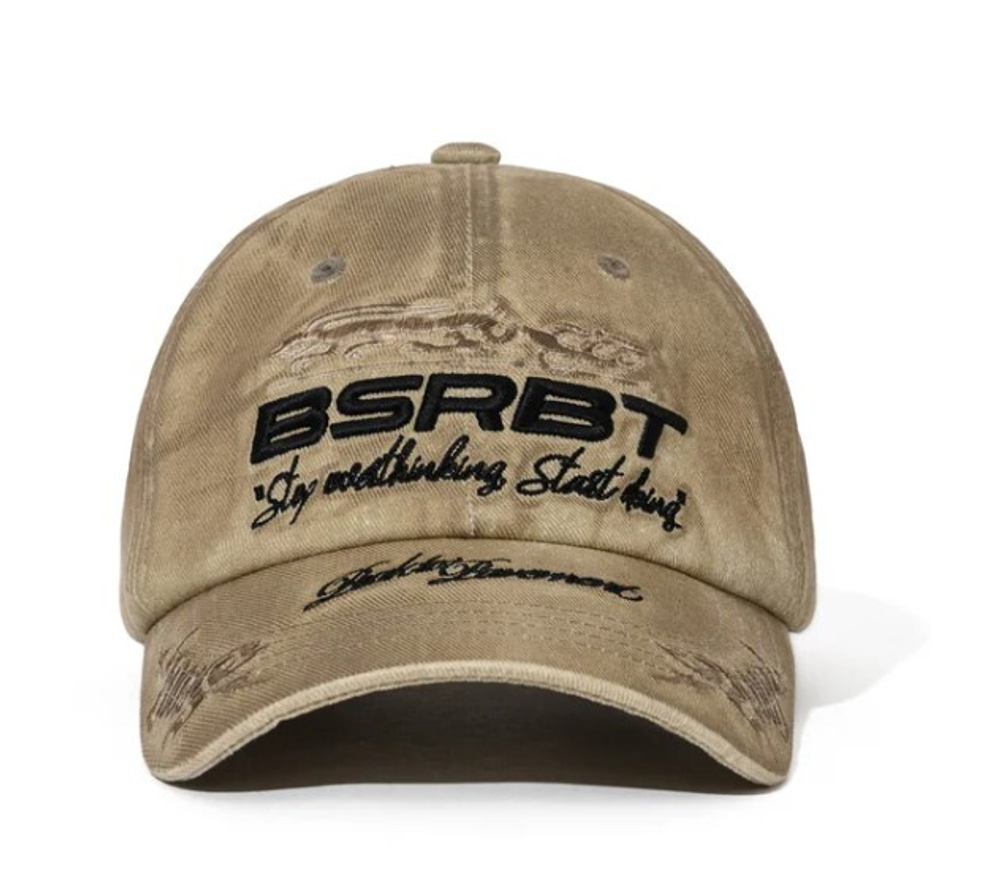 Кепка BSRabbit 3D EMBROIDERY DIRTY WASHED COTTON CAP BEIGE