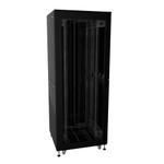 Шкаф напольный разобранный 19'' IT-CQE-N 42U 600x1000мм, крыша с вырубкой, дверь стекло и двойная сплошная металл, двойные боковые панели, черный RAL9005