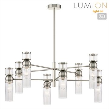 Люстра на штанге 8*Е14 8277/8 никель сатин/прозрачный DENVER Lumion