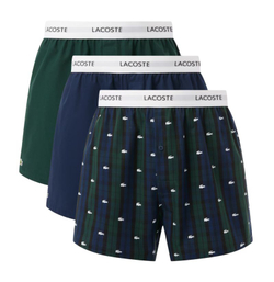 Боксерки теннисные Lacoste Cotton Poplin 3P - navy blue/green
