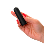 Черная перезаряжаемая вибропуля 7см ToyFa RealStick Caliber 983050