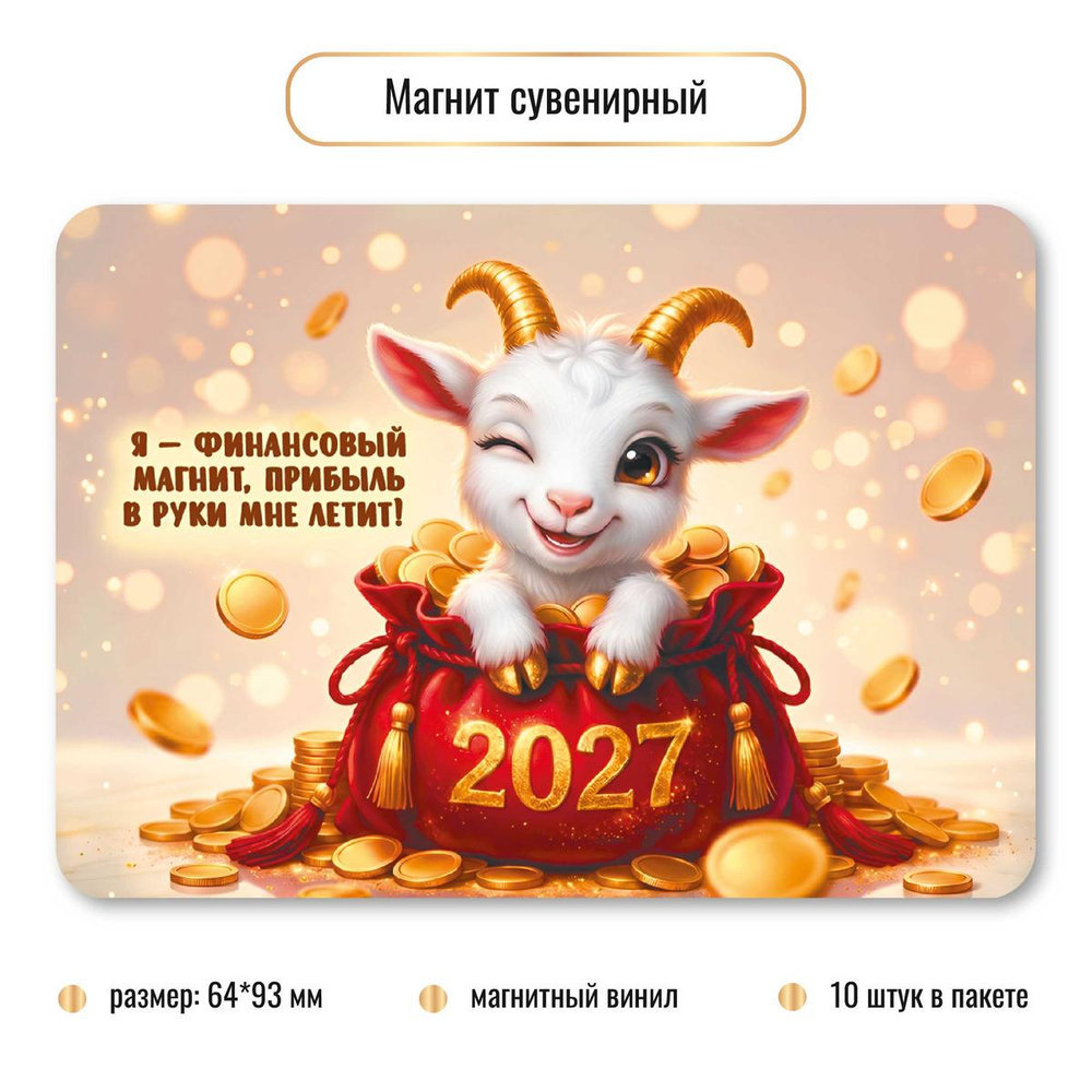 Магнит сувенирный 2027 "Символ года" 10398 (Квадра)